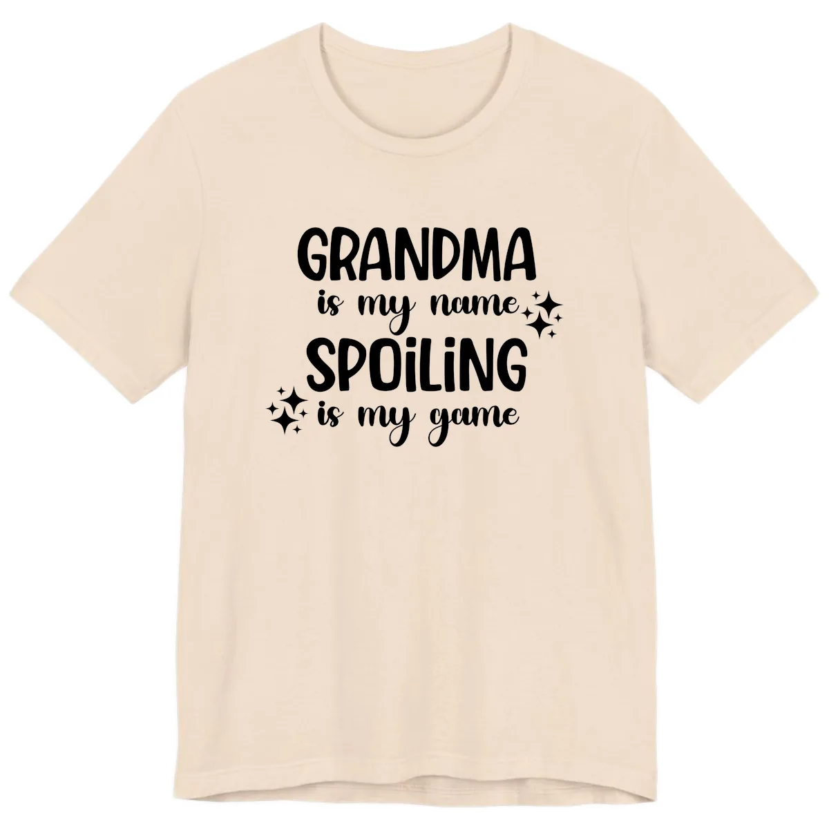 Grandma Is My Name Spoiling Is My Game Premium T-Shirt in Soft Cream